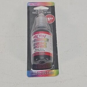 Be You 1oz 3D Fabric Paint Shiny Black - Dimensional, Permanent